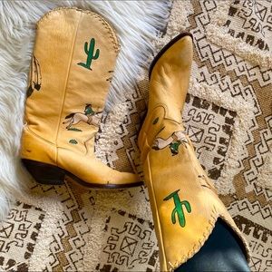 Rare Zodiac Vintage Genuine Leather Cowboy Boots